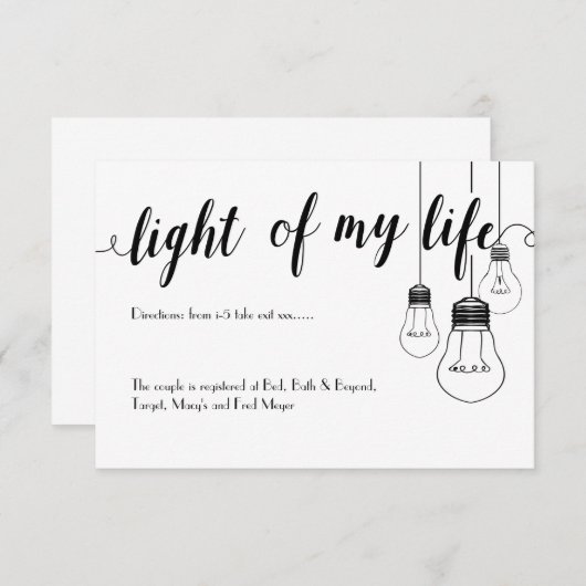 Licht van mijn levensuittrouwenkaart informatiekaartje (Voorkant / Achterkant)