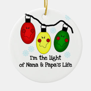 Licht van Nana en Papa's Life Gepersonaliseerd Orn Keramisch Ornament
