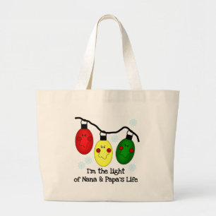 Licht van Nana en Papa's Life Tshirts en Gifts Grote Tote Bag