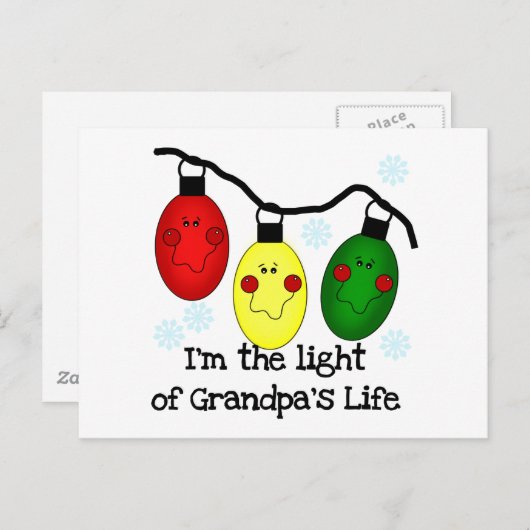 Licht van opa's Life Holiday Tshirts en cadeaus Feestdagenkaart (Voorkant / Achterkant)