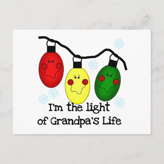 Licht van opa's Life Holiday Tshirts en cadeaus Feestdagenkaart (Voorkant)