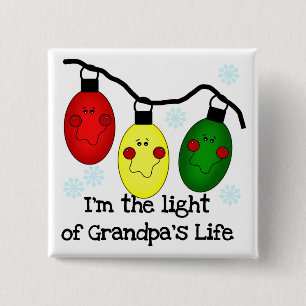 Licht van opa's Life Holiday Tshirts en cadeaus Vierkante Button 5,1 Cm