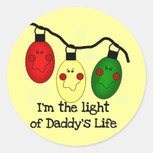 Licht van papa's Life Holiday Tshirts en cadeautje Ronde Sticker