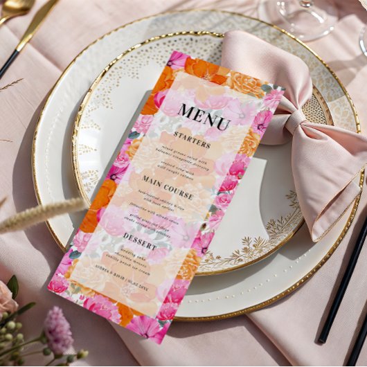 Licht Vervaagd Roze en Sinaasappel Bright Garden B Menu