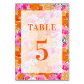 Licht Vervaagd Roze Sinaasappel Bloemen Tafel 5 Br Kaart (Achterkant)