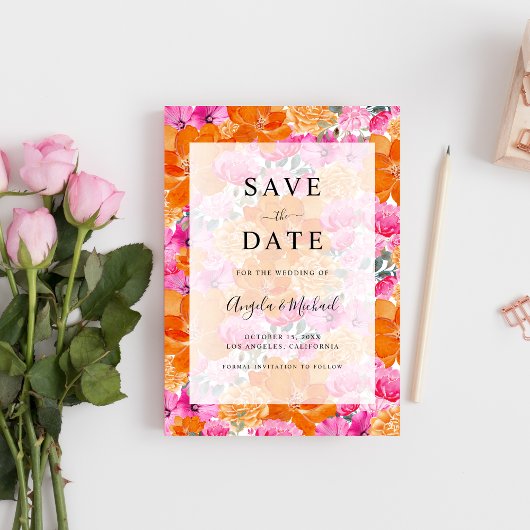 Licht Vervaagd Roze Sinaasappel Bright Garden Brui Save The Date