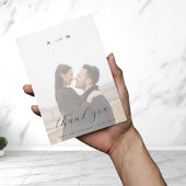 Licht Vervagende Foto Monogram Elegante Witte Brui Bedankkaart