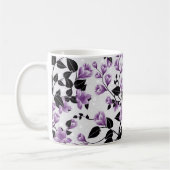 Licht violet bloemenpatroon ontwerp koffiemok (Links)