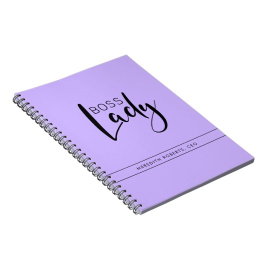 Licht Violet Boss Lady Logo gepersonaliseerd Notitieboek (Rechterzijde)