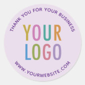 Licht Violet Paarse dank u Stickers aangepaste Log (Voorkant)