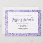 Licht violet sparkles Sweet 16 elegant script Kaart (Voorkant)