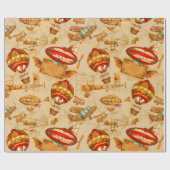 Licht/ vliegtuig cadeaupapier (Vlak)