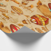 Licht/ vliegtuig cadeaupapier (Hoek)