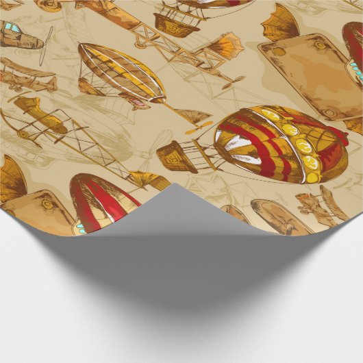 Licht/ vliegtuig cadeaupapier (Hoek)