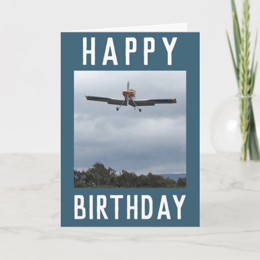 Licht Vliegtuig komt naar Land Kaart (Voorkant)