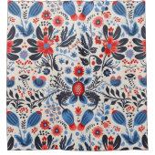 Licht volkskunst bloemendouchegordijn douchegordijn (Voorkant)