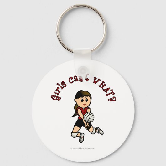Licht volleybal vrouwen in rode uniform sleutelhanger (Voorkant)