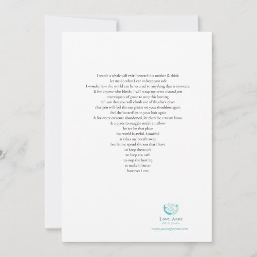 Licht voor de walvissen: Notecard Bedankkaart (Achterkant)