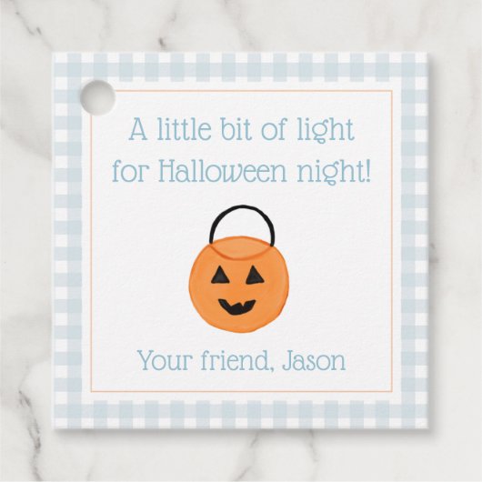 Licht voor Halloween Night Trick or treat Kinder B Bedankjes Labels (Voorkant)