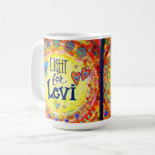 Licht voor Levi! mok "inspiratie" koffie (Voorkant links)