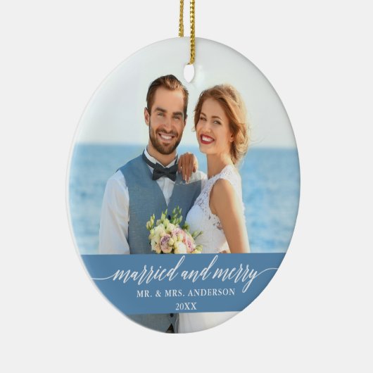 Licht voor weduwschap en huwelijk Blauw Keramisch Ornament (Rechts)