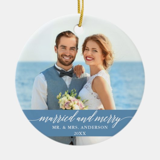 Licht voor weduwschap en huwelijk Blauw Keramisch Ornament (Voorkant)