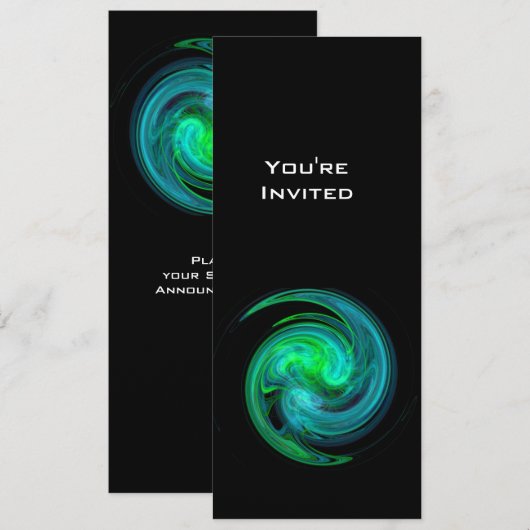 LICHT VORTEX helderblauw zwart Kaart (Voorkant / Achterkant)