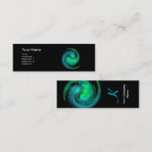 LICHT VORTEX MONOGRAM Levendig zwart blauw groen Mini Visitekaartje (Voorkant / Achterkant)