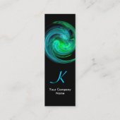 LICHT VORTEX MONOGRAM Levendig zwart blauw groen Mini Visitekaartje (Achterkant)