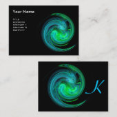 LICHT VORTEX MONOGRAM Levendig zwart blauw groen Visitekaartje (Voorkant / Achterkant)