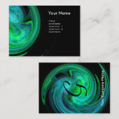 LICHT VORTEX MONOGRAM Levendig zwart blauw groen Visitekaartje (Voorkant / Achterkant)