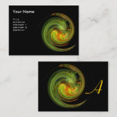 LICHT VORTEX MONOGRAM Levendig zwart geel groen Visitekaartje (Voorkant / Achterkant)