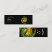 LICHT VORTEX MONOGRAM Levendig zwart geel Mini Visitekaartje (Voorkant / Achterkant)