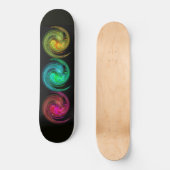LICHT VORTEX, zwart rood groen geel Skateboard (Voorkant)