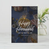 Licht Vrede Liefde Hanukkah Uitnodiging (Staand voorkant)
