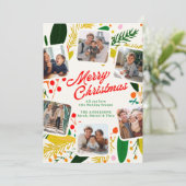 Licht & vrolijk modern prettig kerstfeest feestdagenkaart (Staand voorkant)