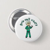 Licht Vrouw chirurg op groene schaal Ronde Button 5,7 Cm (Voorkant /achterkant)
