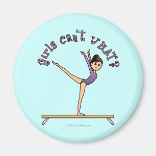 Licht Vrouw Gymnast op Balansstraal Magneet