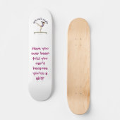 Licht Vrouw Gymnast op Balansstraal Persoonlijk Skateboard (Voorkant)