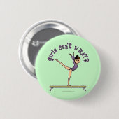 Licht Vrouw Gymnast op Balansstraal Ronde Button 5,7 Cm (Voorkant /achterkant)