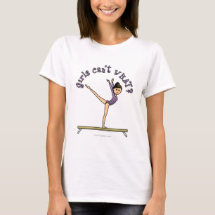 Licht Vrouw Gymnast op Balansstraal T-shirt