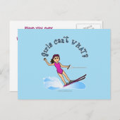 Licht Vrouw Water Skier Briefkaart (Voorkant / Achterkant)