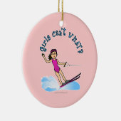 Licht Vrouw Water Skier Keramisch Ornament (Rechts)