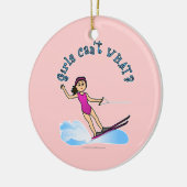 Licht Vrouw Water Skier Keramisch Ornament (Links)