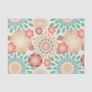 Licht warme lentesbloemen bloeiend patroon tissuepapier