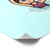 Licht water Polo Player Girl Poster (Hoek)