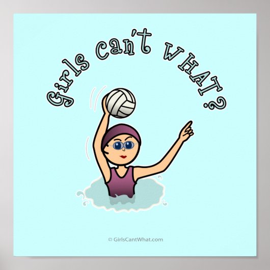 Licht water Polo Player Girl Poster (Voorkant)