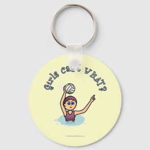 Licht water Polo Player Girl Sleutelhanger
