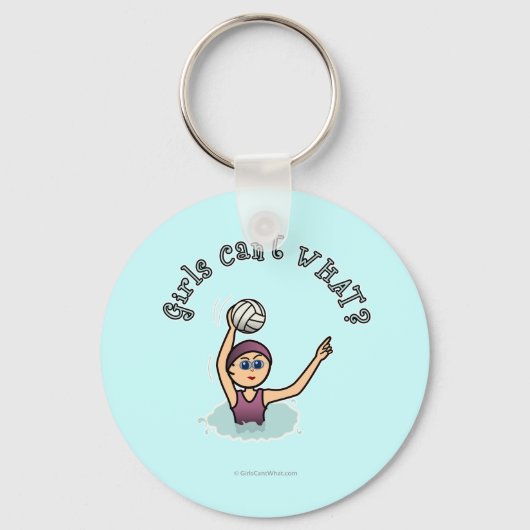 Licht water Polo Player Girl Sleutelhanger (Voorkant)