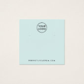 Licht waterblauw aangepaste logo-oorenkaart vierkante visitekaartjes (Voorkant)